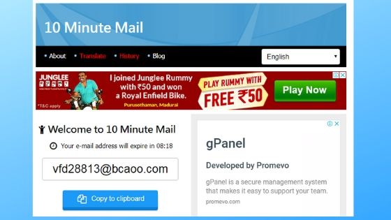 10 Minute Mail - Best Fake Email Generator
