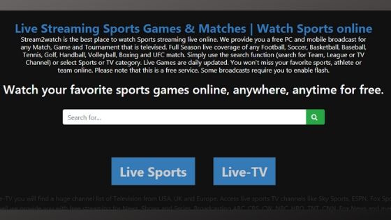 Stream2Watch - Best Free Live Streaming Site