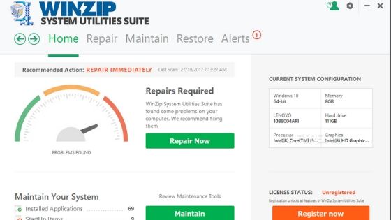 WinZip System Utilities Suite Free PC Cleaner Software