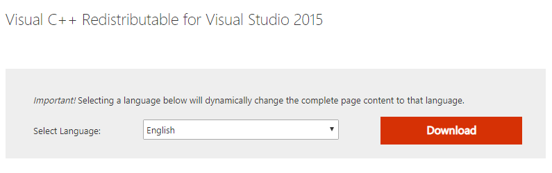 Visual C++ Redistributable for Visual Studio 2015