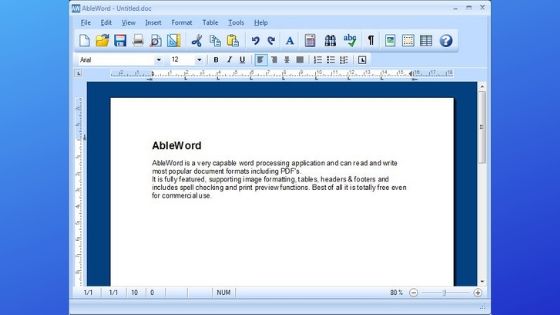 AbleWord Free PDF Editor Software