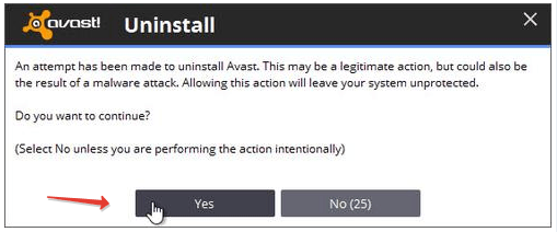 Avast Antivirus Uninstall Permission