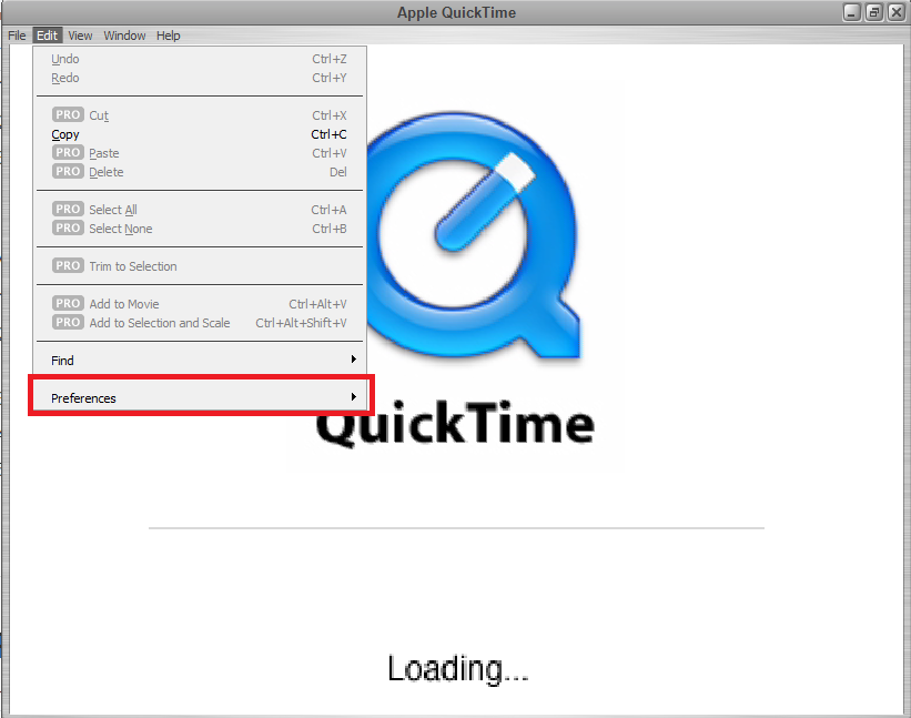apple quicktime preferences