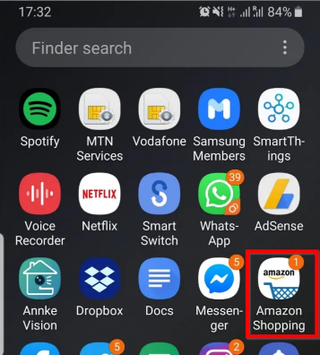 open amazon app on android