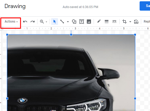 flip the image on your Google Docs with action button