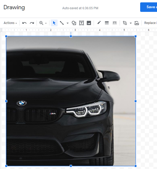 paste the image on google doc drawing tool