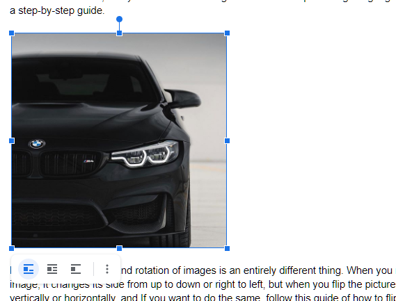 select image in google doc