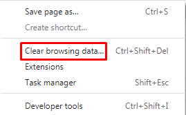 Clear browsing data from google chrome