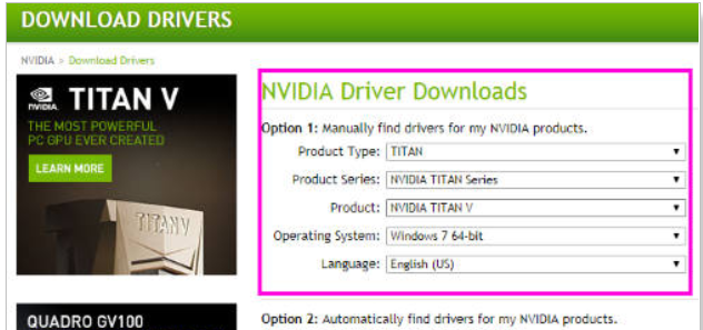 Nvidia - download driver