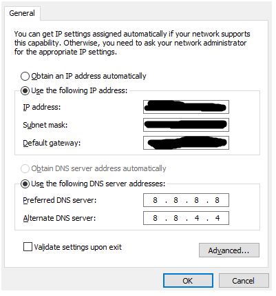 Preferred DNS server