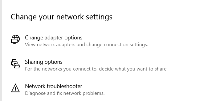 Change your network settings