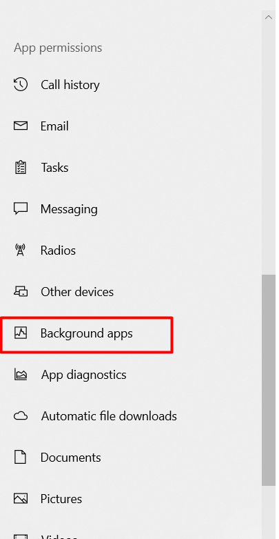 background apps