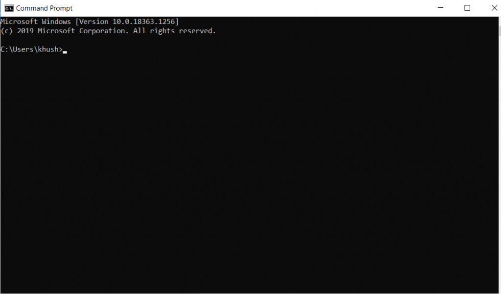 elevated command prompt window