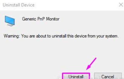 uninstall generic pnp monitor successfully