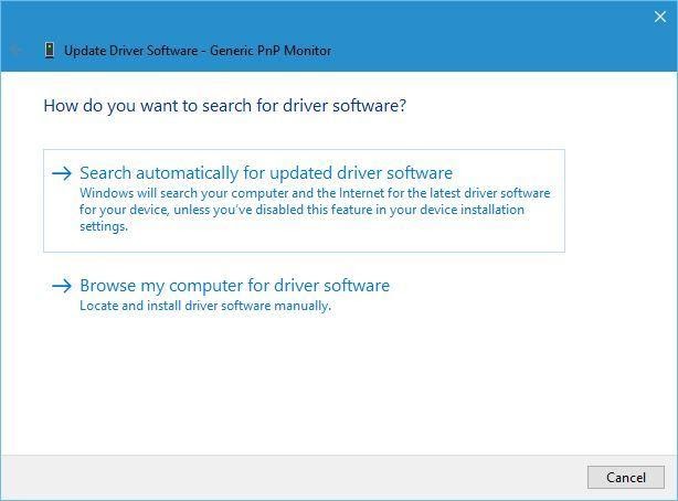 search automatically updated driver software