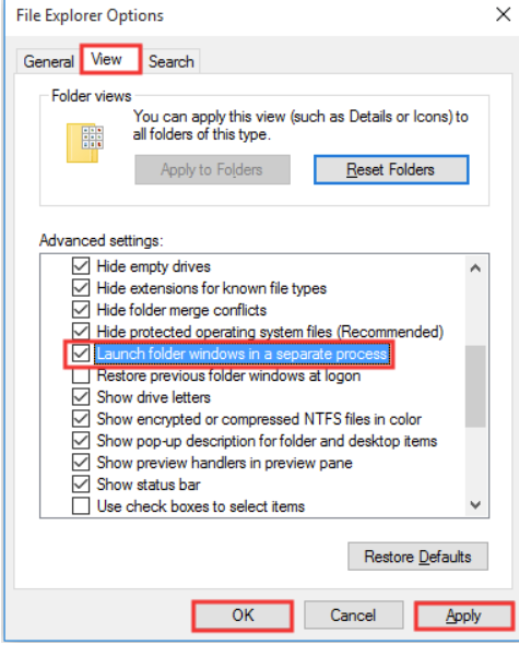 launch folder windows in a separate process enable
