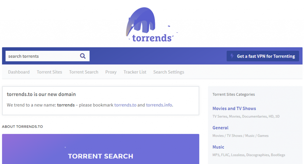 Torrents.to Torrenting site that combines the best of other sites