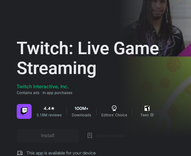 download and install the Twitch TV app